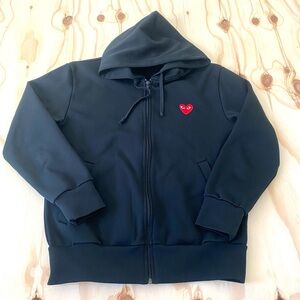 Comme des Garçons PLAYSignature Logo Zip-Front Hoodie